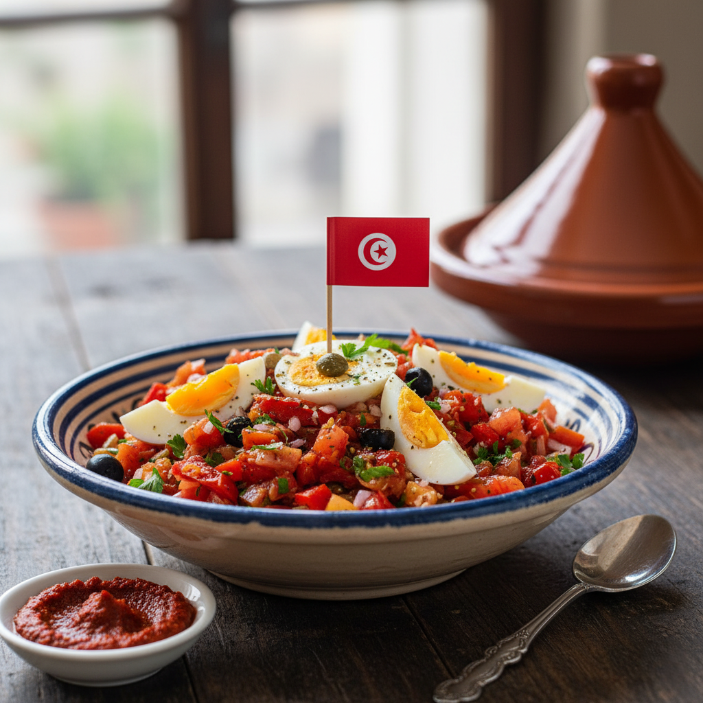 Salade Mechouia: The Smoky Tunisian Grilled Tomatoes and Bell Peppers Salad
