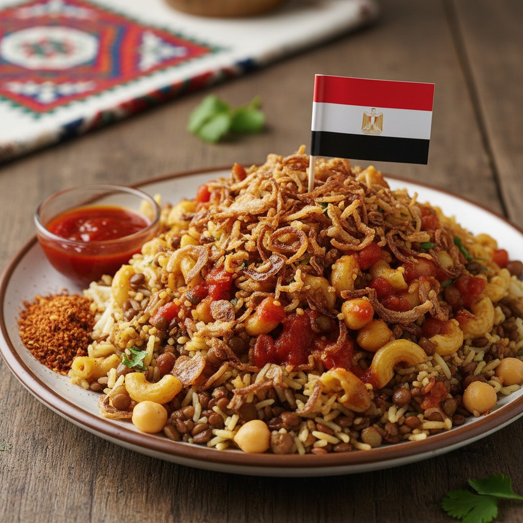 Egyptian Koshary  [also spelled Koshari or Koshery]