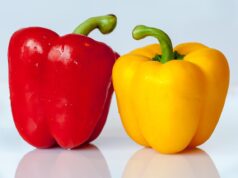 Beef and Couscous Stuffed Baby Bell Peppers: A Healthy Meal Option for Maghrebi Diaspora beef and couscous stuffed baby bell peppers on a colorful plate