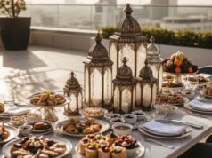 New Ramadan Delights with a Modern Twist: Sumac Spiced Chicken and Muhammara Sumac spiced chicken and muhammara on a colorful iftar table