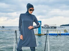 Embracing Modernity while Honoring Tradition: A Deep Dive into Contemporary Muslim Women’s Fashion for the Maghrebi Diaspora Contemporary Muslim woman wearing fusion hijab at a fashion event