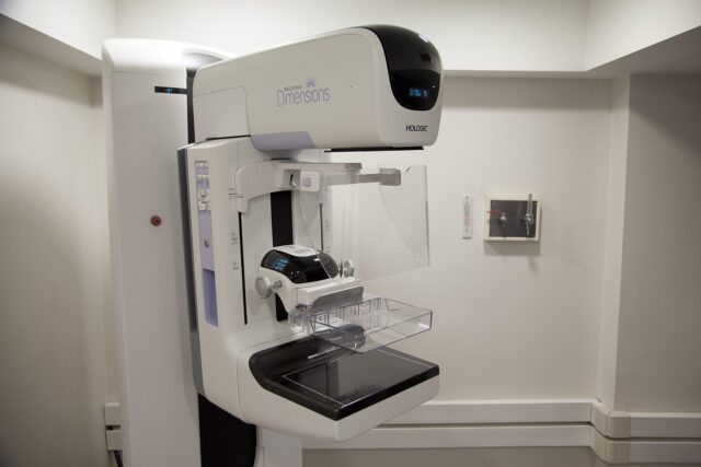 Mammogram Awareness for Arab Women Arab woman receiving mammogram, raising awareness for breast cancer