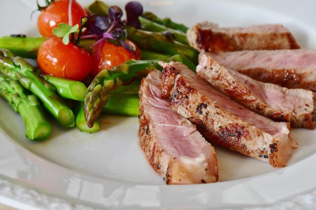 Steak Fusion - Verde & Roja authentic steak with salsa verde and roja on a dining table