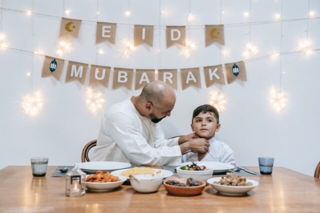 Family baking Eid al-Fitr cookies in Egypt