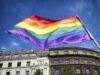 Uniting under the Rainbow Flag: Celebrating Cultural Diversity at the USA World Cup Watch Party USA World Cup watch party with rainbow flag