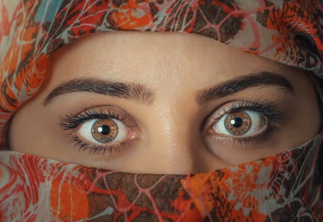 Modern Maghrebi Islamic Fashion Maghrebi woman in modern Islamic fashion at global marketplace