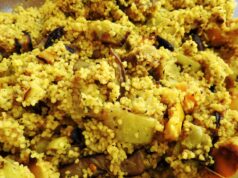 Reviving Traditional Flavors: Vijaya Selvaraju’s Green Goddess Asparagus Couscous Salad – Inspiration for Our Maghrebi Community Chef Vijaya Selvaraju preparing Green Goddess Asparagus Couscous Salad in a vibrant Maghrebi kitchen