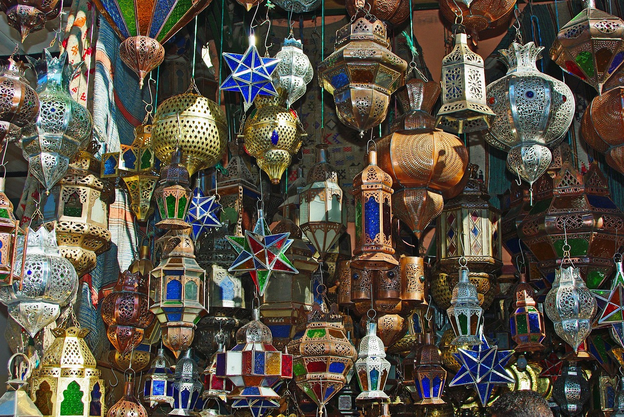 Maghrebi diaspora member exploring Marrakech's vibrant souks